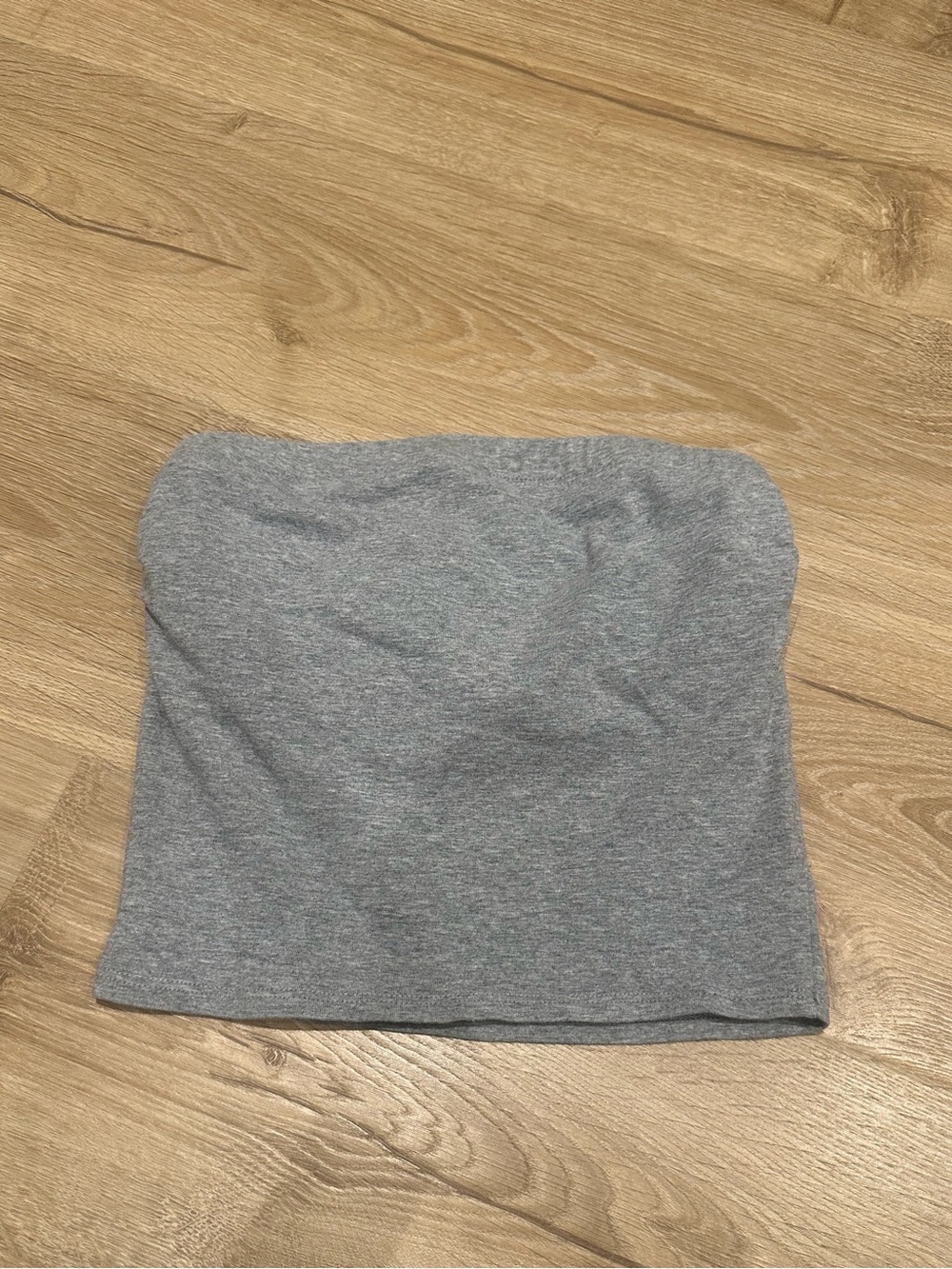 Grey Strapless Tube Top - Stretch Cotton Blend
